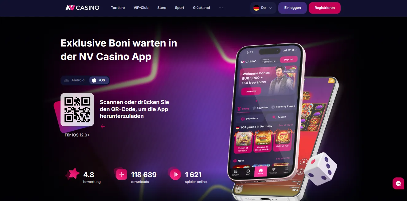 Mobile App NVCasino